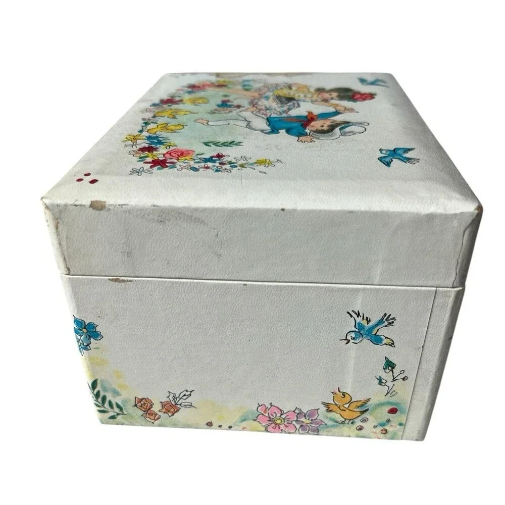 Vintage Ballerina Music Jewelry Box Japan Dance Floral Fascination READ WORKS